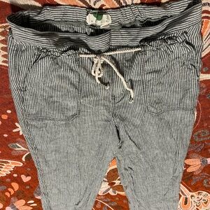 Anthropologie Black and White Striped Pants